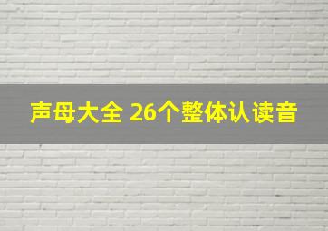 声母大全 26个整体认读音